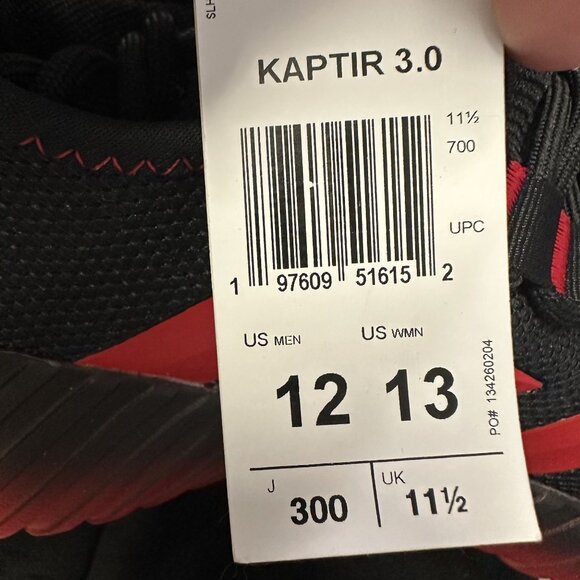 Adidas Kaptir 2.0 Men's size 12 Black Red Running Shoes - Picture 8 of 8